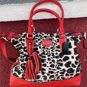 COACH 19988 Rory Ocelot Cheetah Shoulder Tote Satchel Bag Gently used